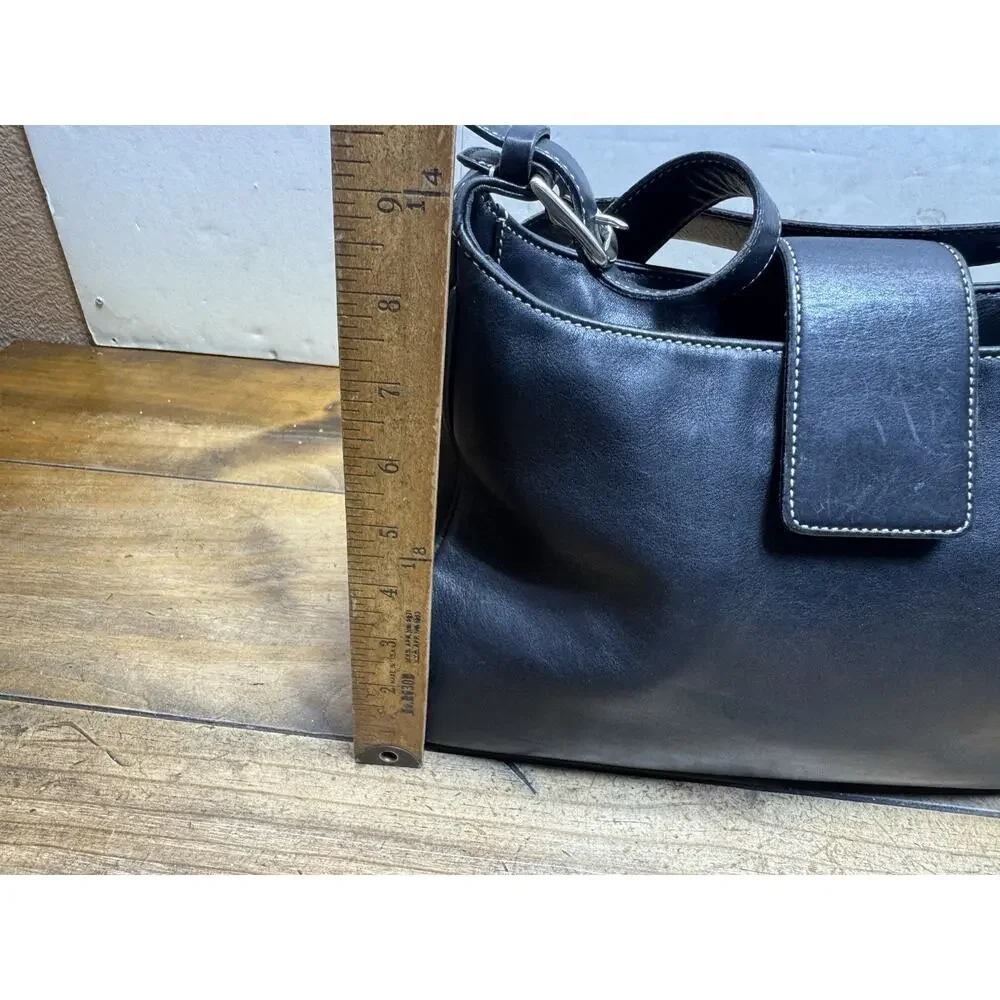 COACH Y2K Vintage Hamptons Hobo Shoulder Bag Luxury Designer Black Leather 7783